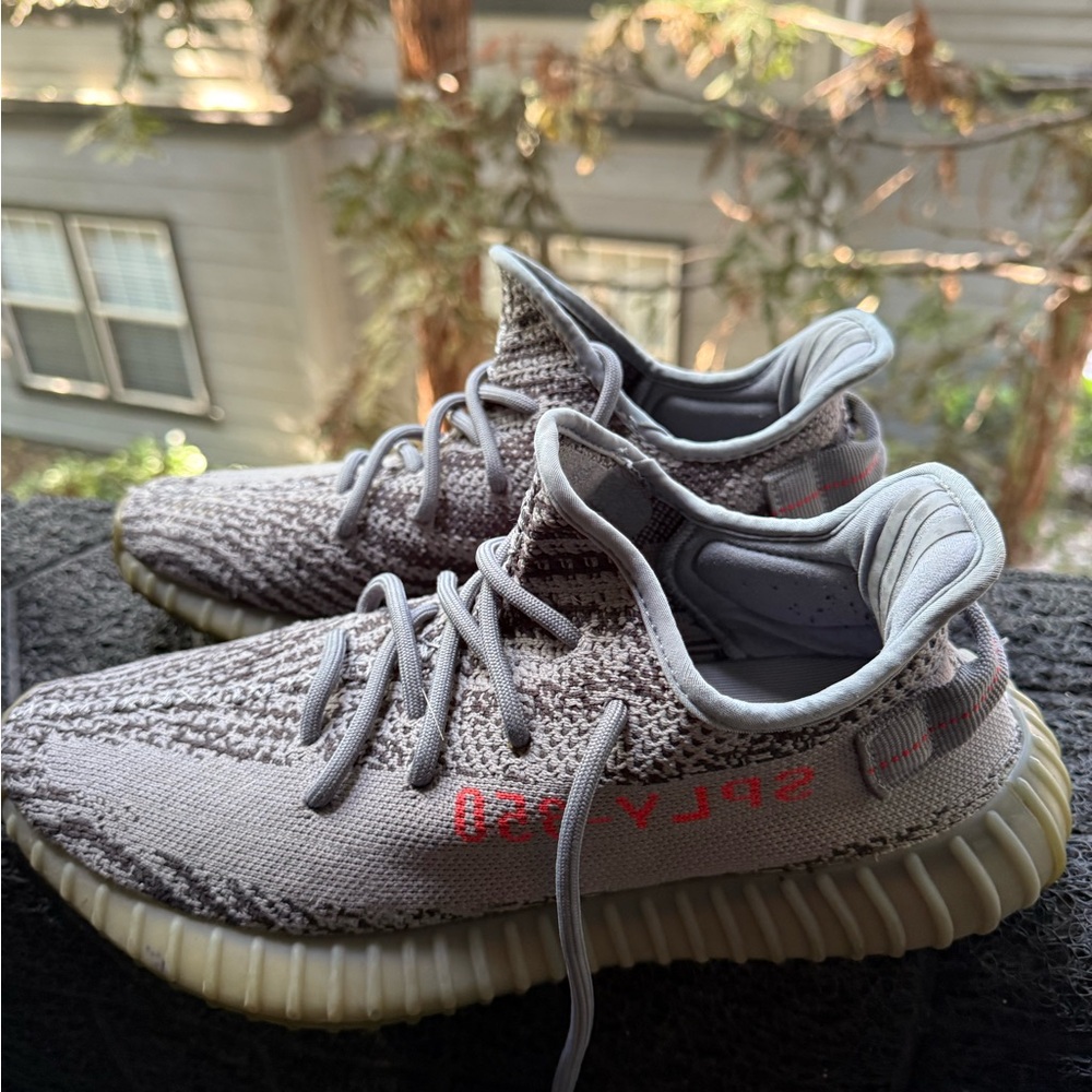 adidas Yeezy Boost 350 V2 Gray Red Sneakers